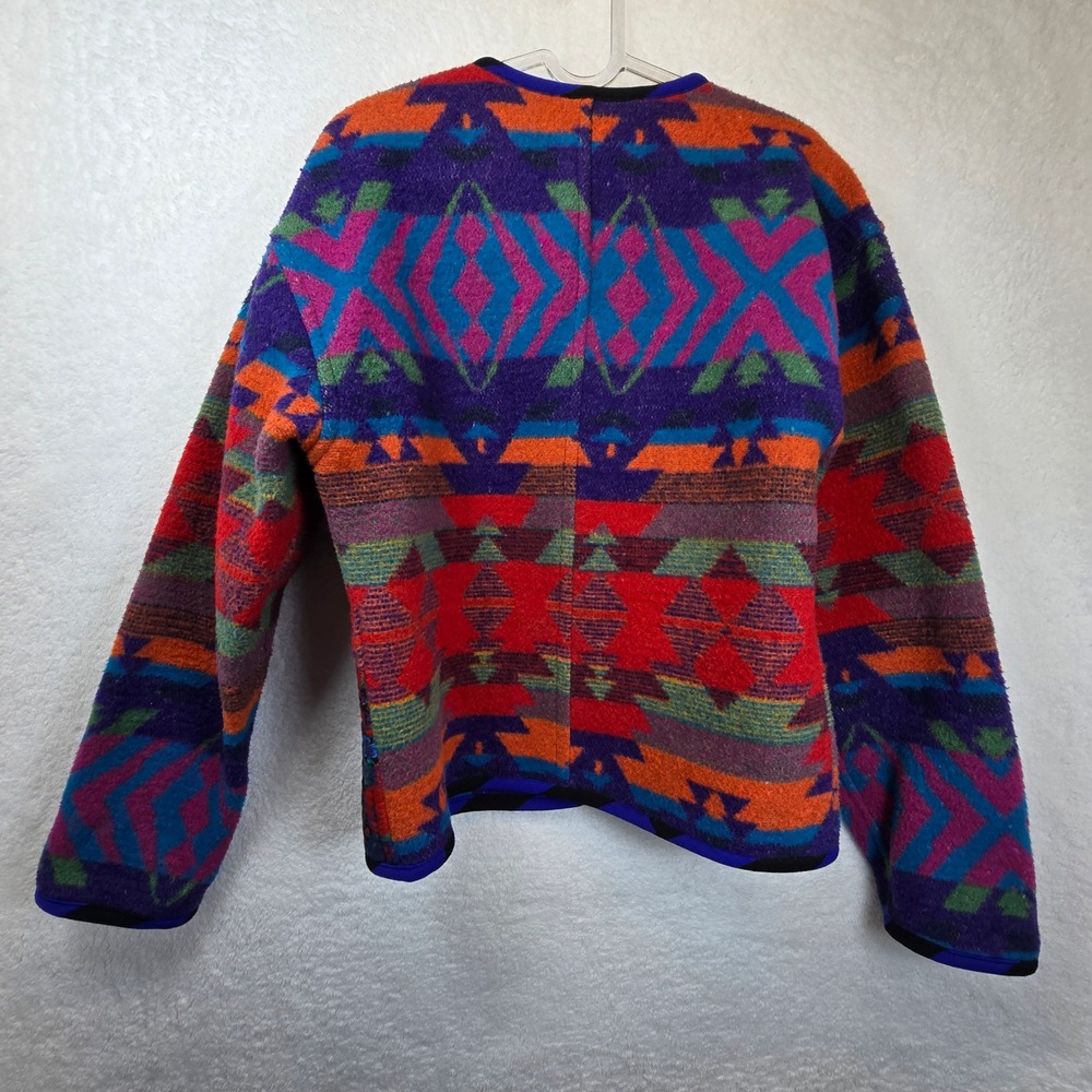 Canvasbacks Womens Patchwork Fleece Cardigan Smal… - image 3